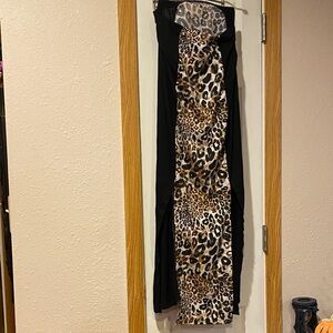 Leopard Print Black Skirt